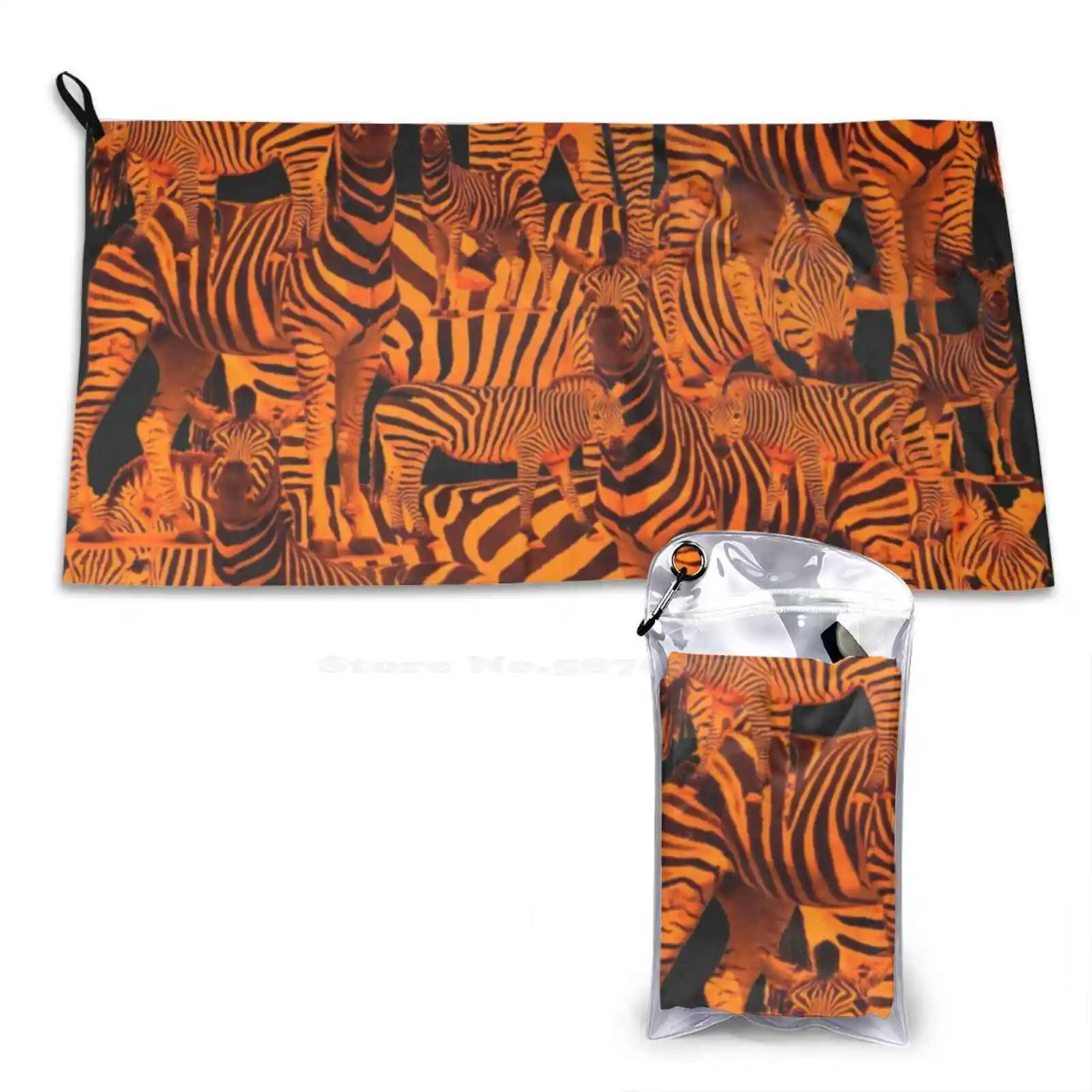 African Zebra Black And Neon Orange Style Random Pattern Gifts Of Animals-Safari Soft Washcloths Face Towel Neon Aesthetics