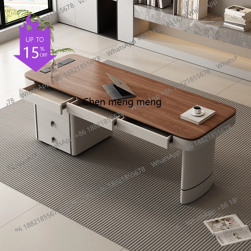 

X188 Solid Wood Desk Italian Minimalist Study Computer Desk Designer High-end Home Modern Simple Light Luxury Office Desk