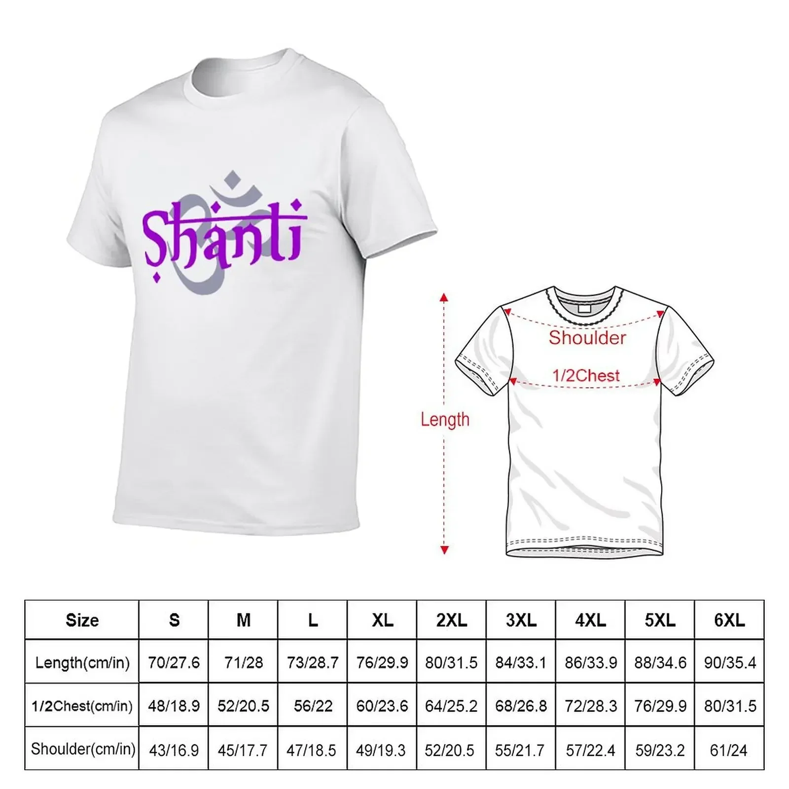 SHANTI OM T-Shirt vintage clothes designer shirts new edition Short sleeve tee men