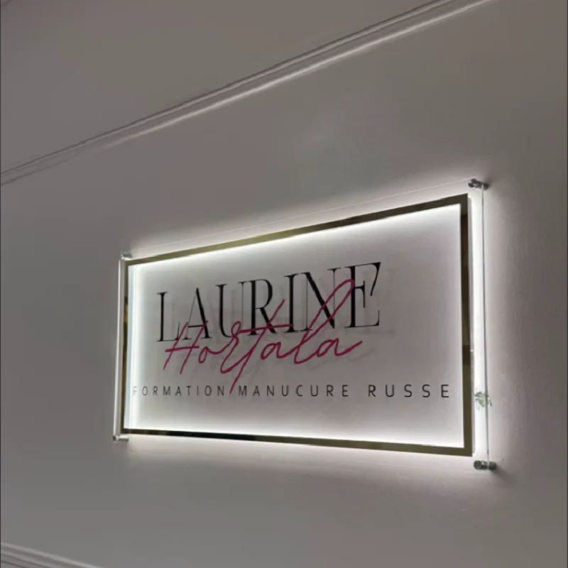 3D Custom Acryl Business Logo Schild LED Salon Beauty Studio Schild Custom Mirror Logo Schild Büro Wanddekoration