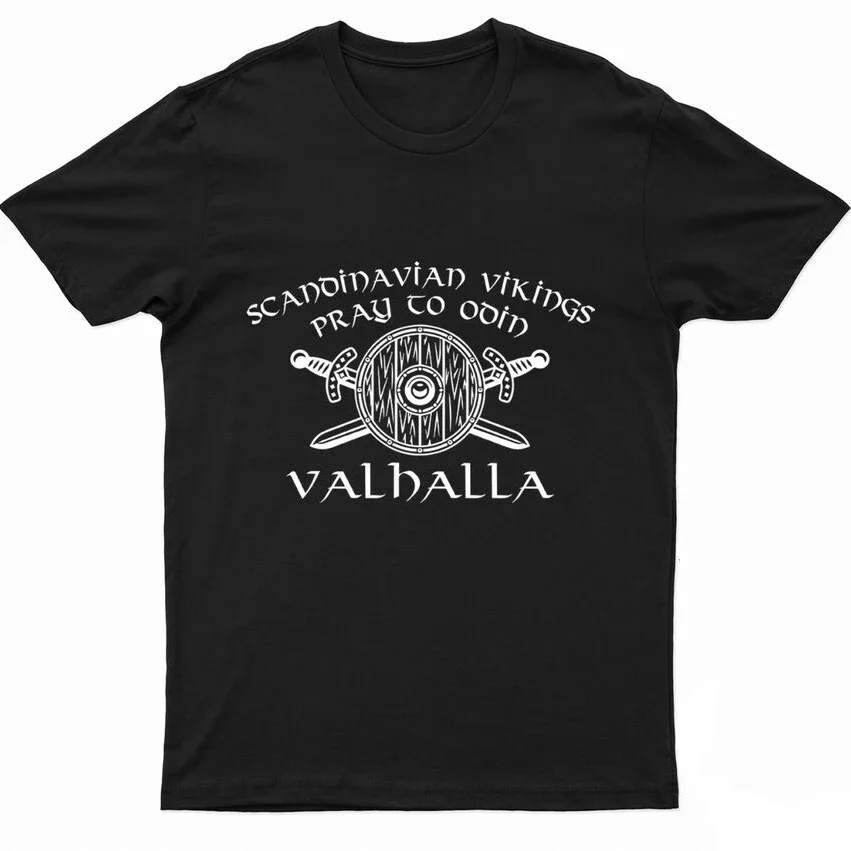 Scandinavian Nordic Warrior Pray To Odin Valhalla T-Shirt Short Sleeve Casual 100% Cotton O-Neck Summer Mens T-shirt Size S-3XL