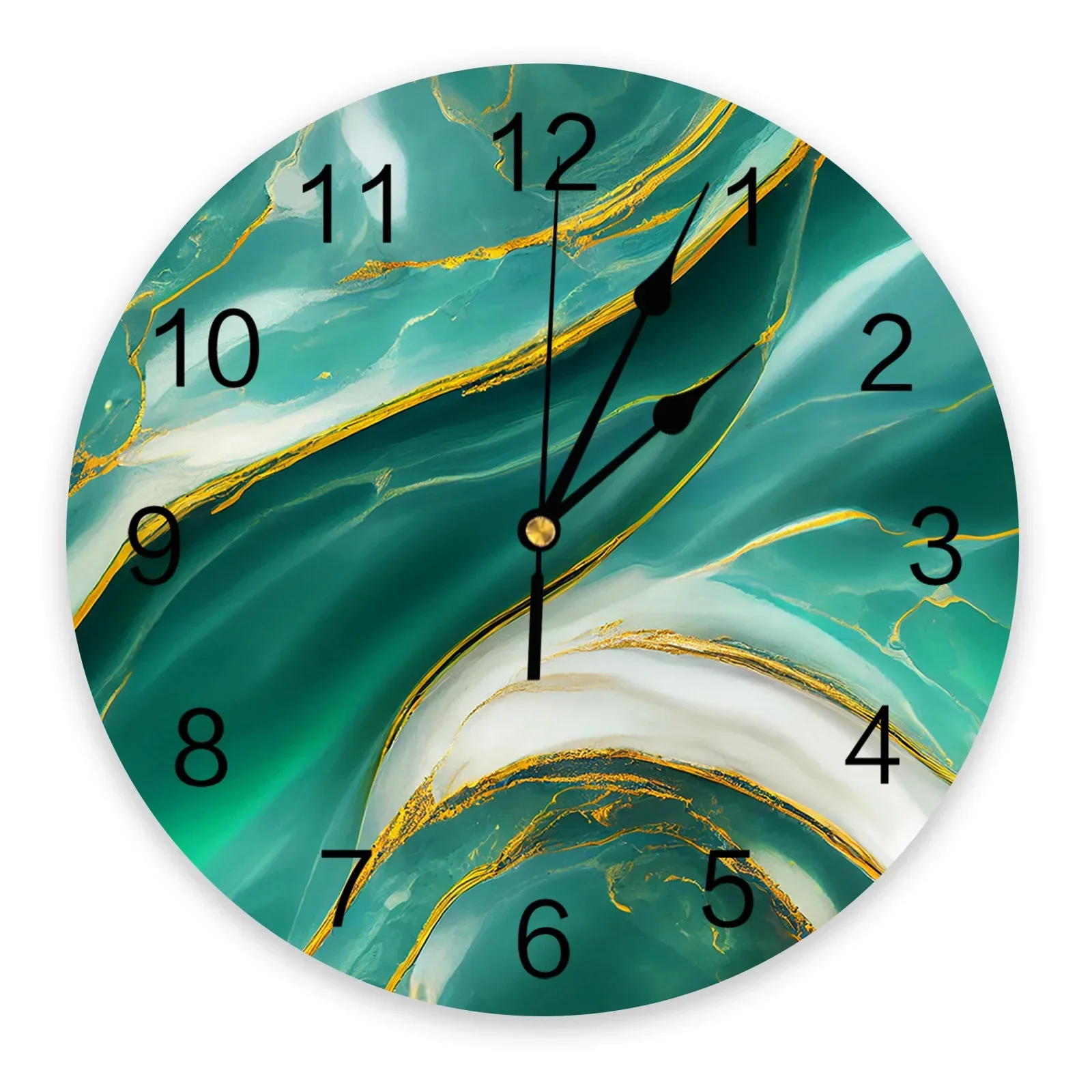 

Marble Texture Green Wall Clocks Silent Living Room Decoration Round Wall Clock Home Bedroom Kitchen Wall Decor Clocks