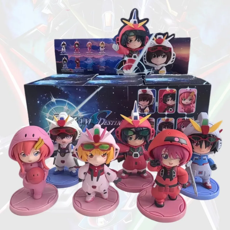 BANDAI GUNDAM Q edición Cagalli figura de pijama caja ciega Kawaii Athrun Zala figura sorpresa caja adorno de mesa de dibujos animados caja de la suerte