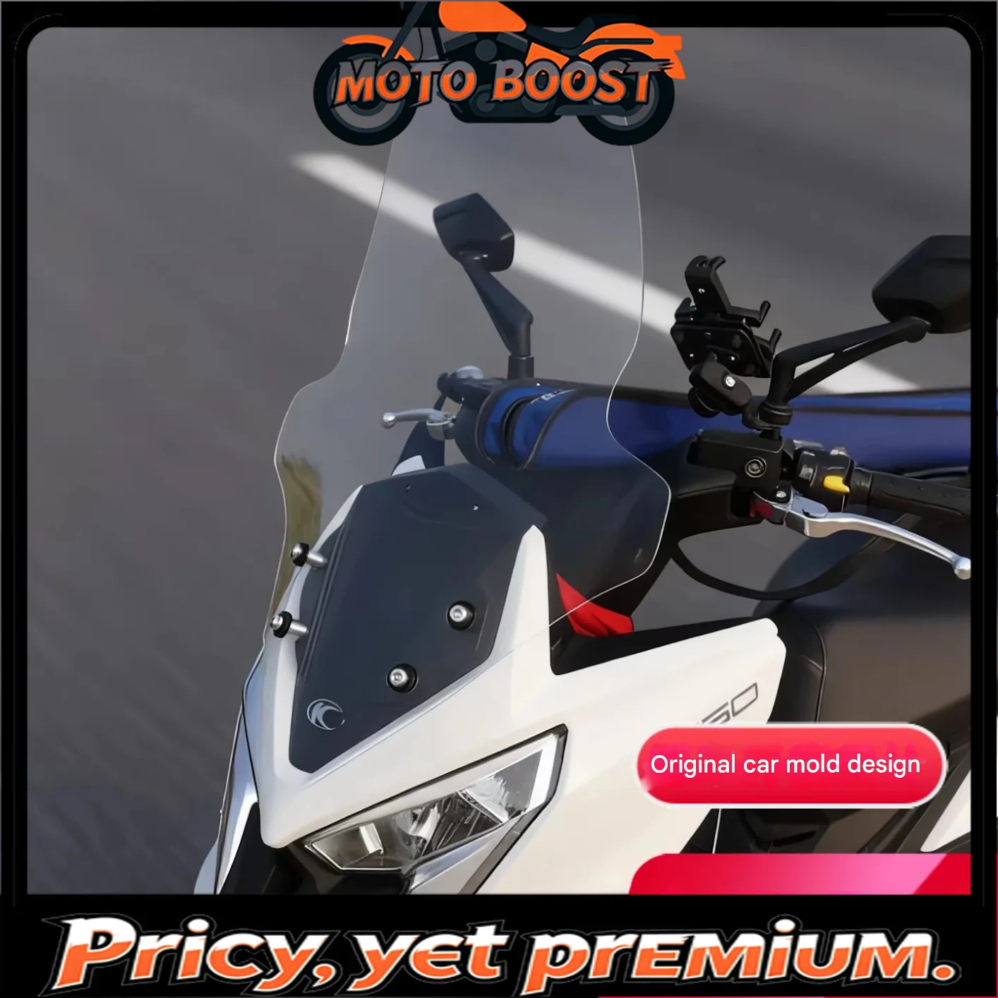 

FOR KYMCO RKS150 Racing X 150 Dedicated Windscreen Extended Height And Width Aerodynamic Design to Reduce Wind Buffeting