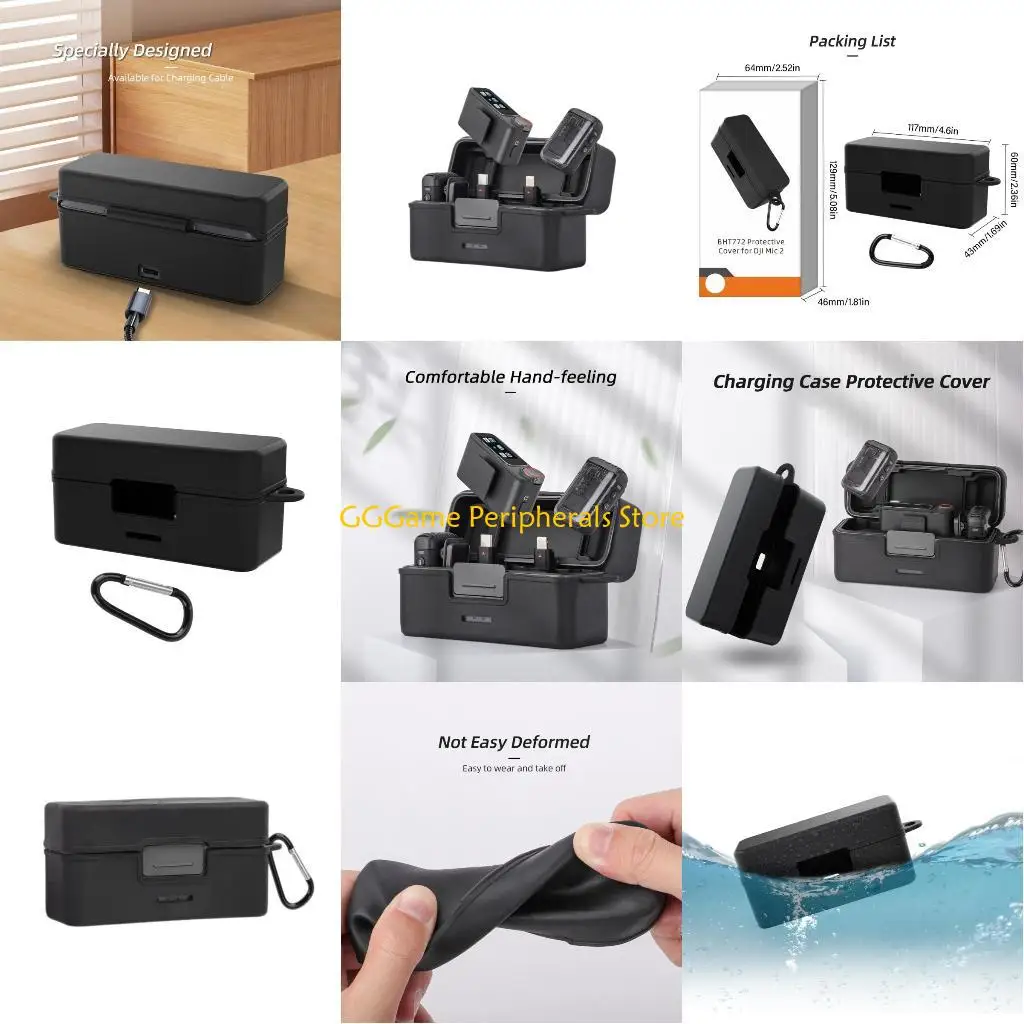 

U55B Silicone Cover Microphone Carrying Case Protective Cover for Mic 2 Full Coverage