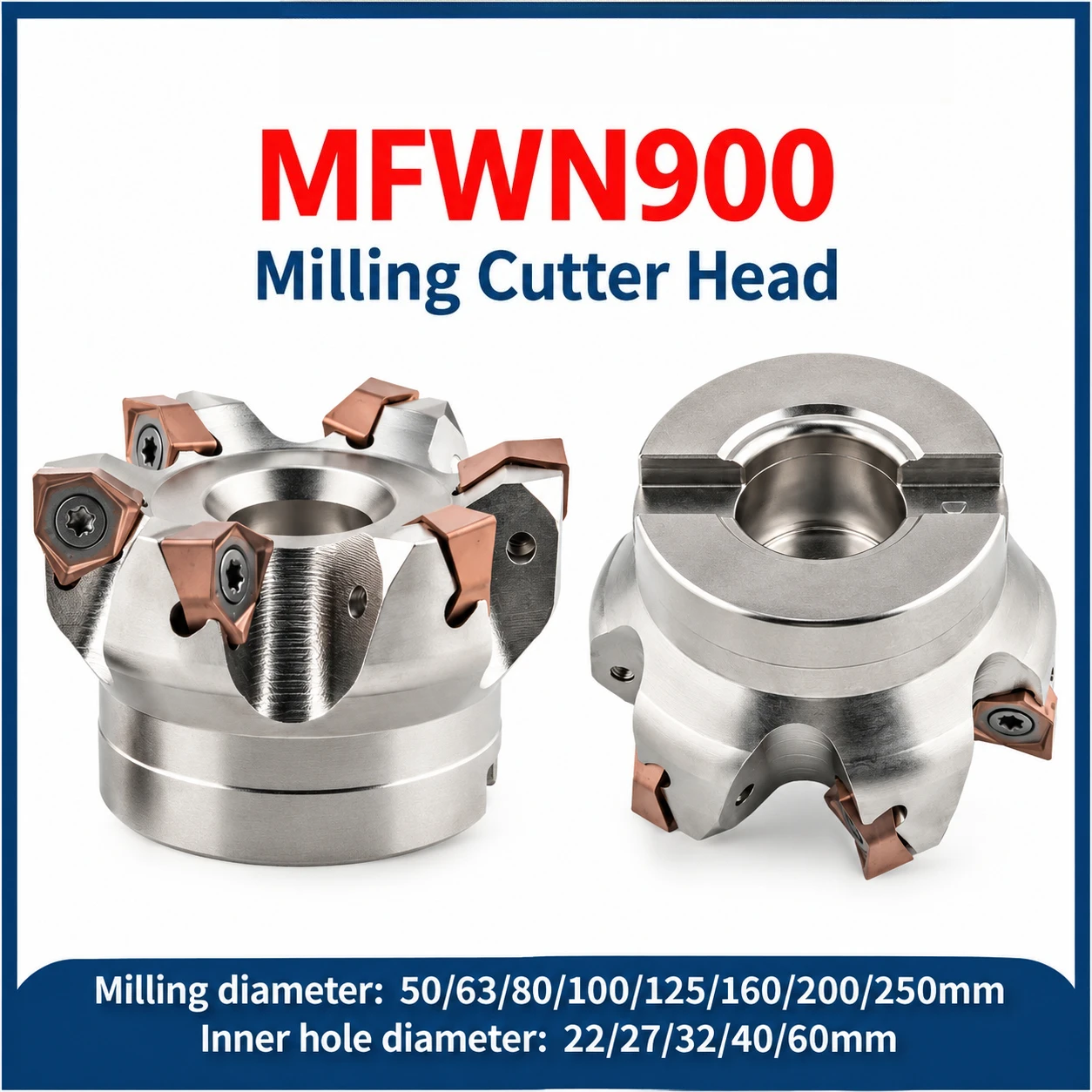 CNC MFWN MFWN900 Double Sided Hexagonal Heavy Cutter Head Inserted With WNMU WNMU0806 Matched With BT NT HSK FMB Tool Holder