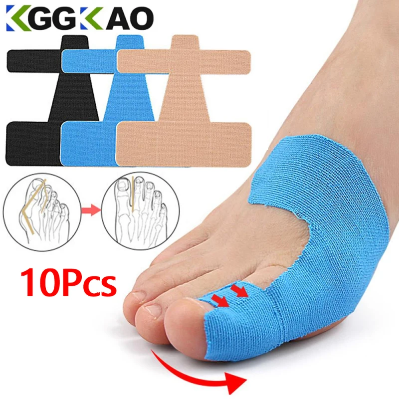 10Pcs Toe Support Sticker Breathable Elastic Latex Free Hypoallergenic Athletic Tape for Sport Running Care