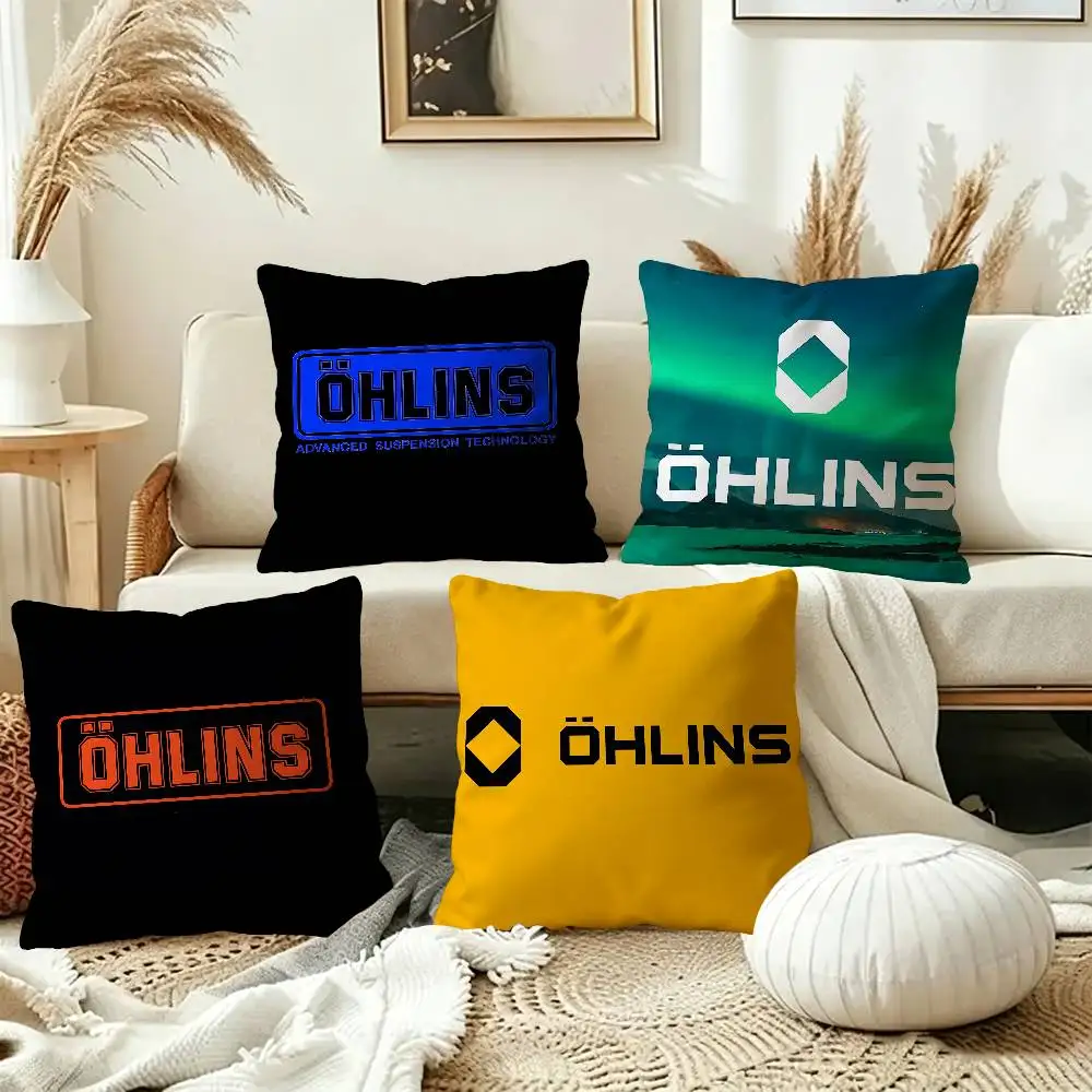 Ohlins logo Office Cushion Pillowcase Car Cushion Cover45X45CM Lumbar Pillowcase Sofa Pillowcover