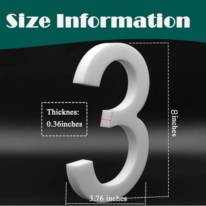‌5/8inch Floating House Number Sign - White Acrylic Outdoor Address Plate with 3D Numbers For Outdoor