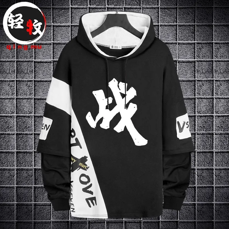 

Худи-толстовка с длинным рукавом из чистого хлопка, повседневная одежда для весны, осени и зимы, модный брендовый уличный стиль