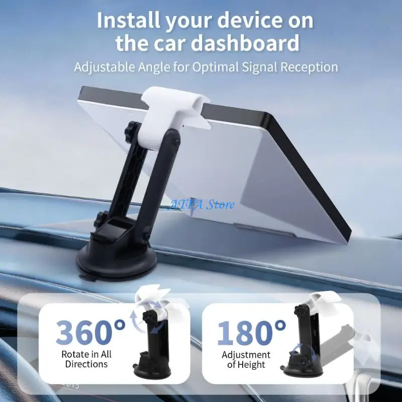 

U13C Angles Adjustable Dashboard Suction Cup Mount for Navigation Device Adhesive Base Vibrations Resistance