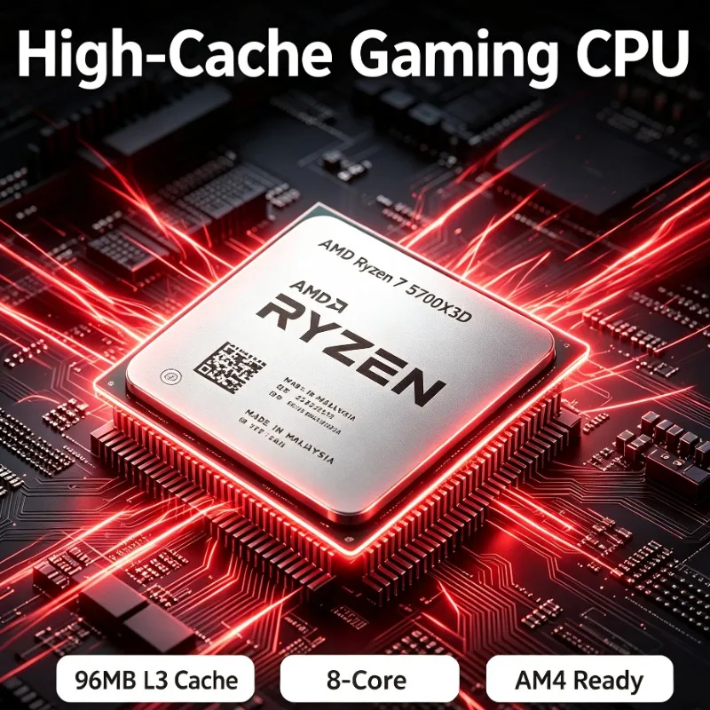 AM4 Socket Replacement Processor Ryzen 7 5700X3D Bulk 8 Core 16 Thread DDR4 Fit X570 B550 Board