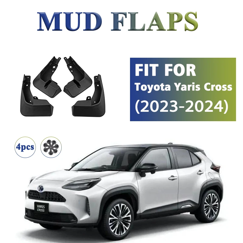 2023 2024 FOR  Toyota Yaris Cross Front Rear 4pcs  Mudflaps Mudguard Fender Mud Flaps Guard Splas Car Accessories Mudguards