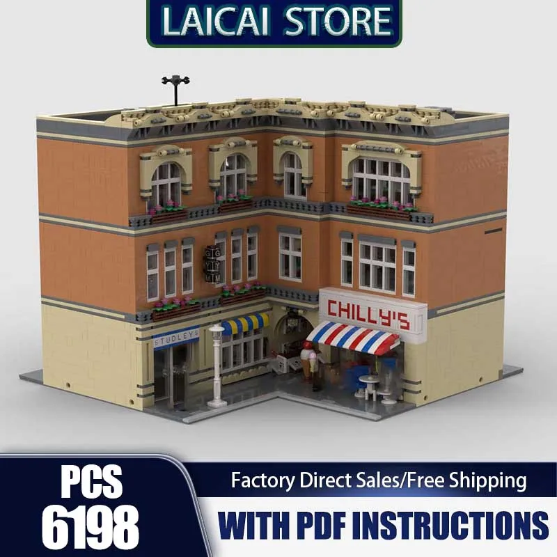 City Street View Modello Moc Building Block Negozio di sport Modello Tecnologia Mattoni Assemblaggio fai-da-te Costruzioni modulari Regali giocattolo