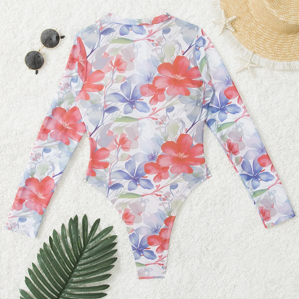 女性用日焼け止め水着ジャンプスーツ、ジッパー付き、高伸縮性、水泳、ビーチ、カジュアルウェアに最適