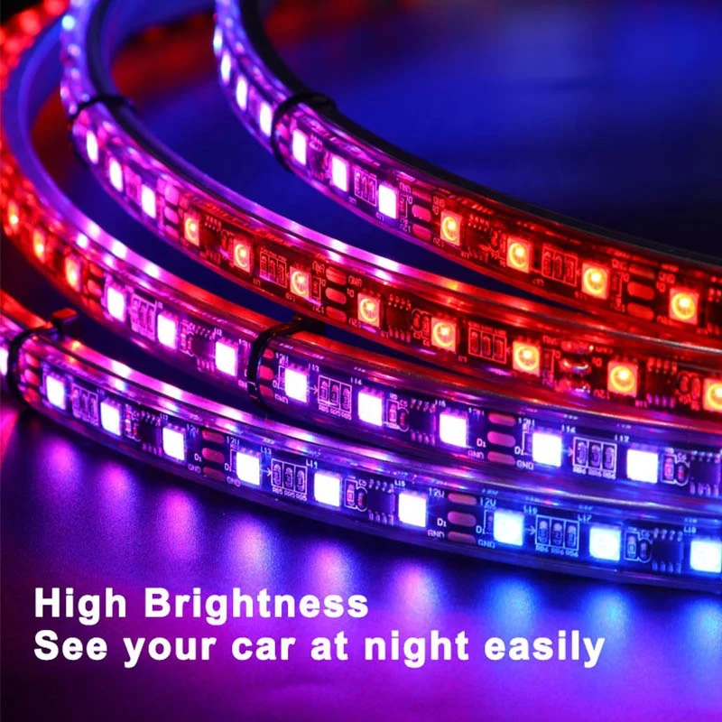 4PCS 14 15.5 17 Inch Chasing RGB LED Wheel Ring Rim Light Kit for Car UTV ATV SXS Vehicles