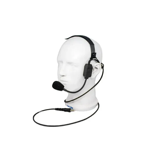 PTE-580 Bone Conduction Headset with  NC4FX  XLR 4 Pin Female 4F Plug and Bo-om Microphone