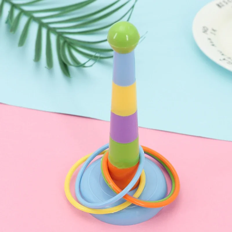 Small Kids Throw Circle Game Ferrule Stacked Toys Fun Indoor Outdoor Parent-Child Interactive Circle Layers Early Education Gift