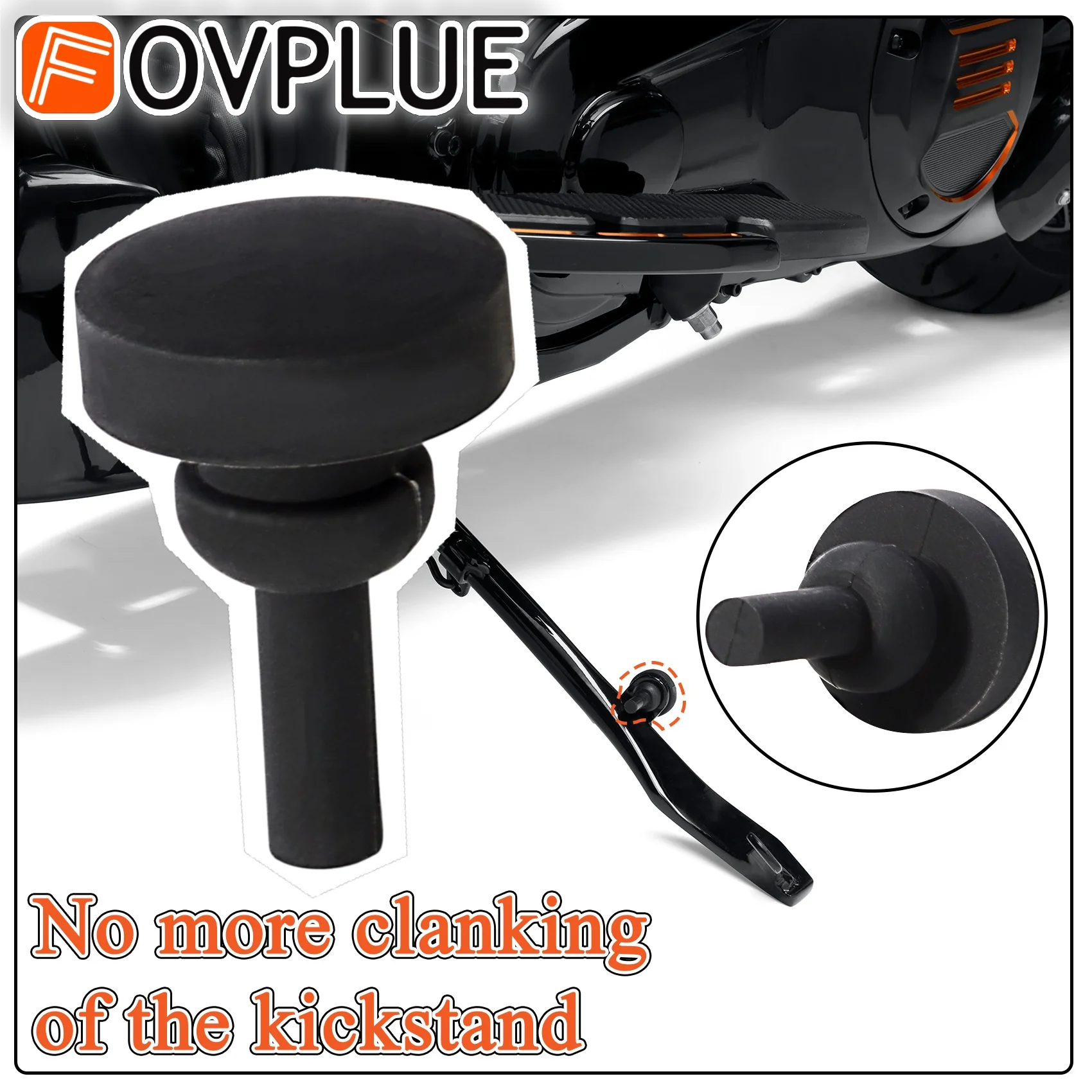 For Harley Touring Road King Electra Street Glide FLHX Road Glide FLTR 2007-2024 Motorcycle Jiffy Stand Leg Kickstand Bumper Pad