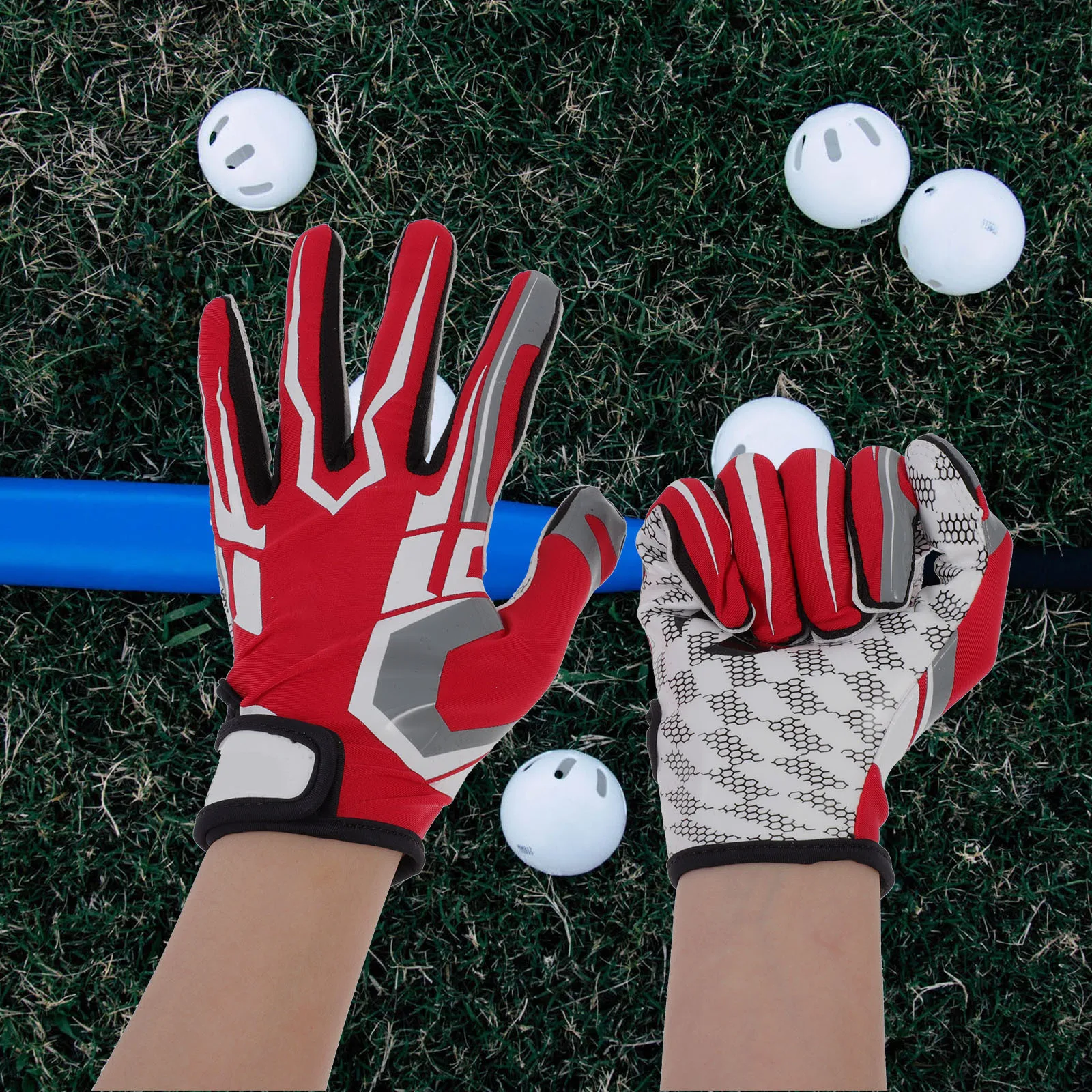 

1Pair Durable Windproof Baseball Gloves Breathable Full-Finger for Rugby Sports and Outdoor Activities Rugby Gloves