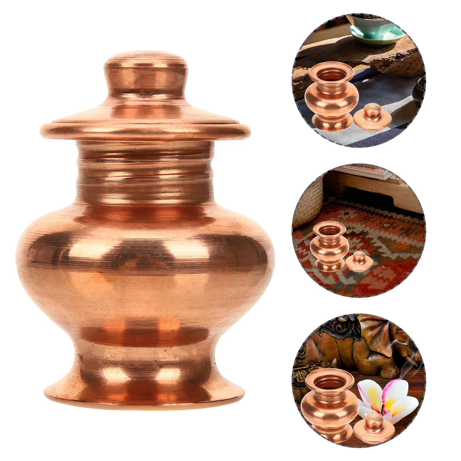 

Creative Brass Buddha Offering Bottle Decorative Vintage Desktop Ornament Buddhism Worship Supply Buddha Offering Bottle Decor