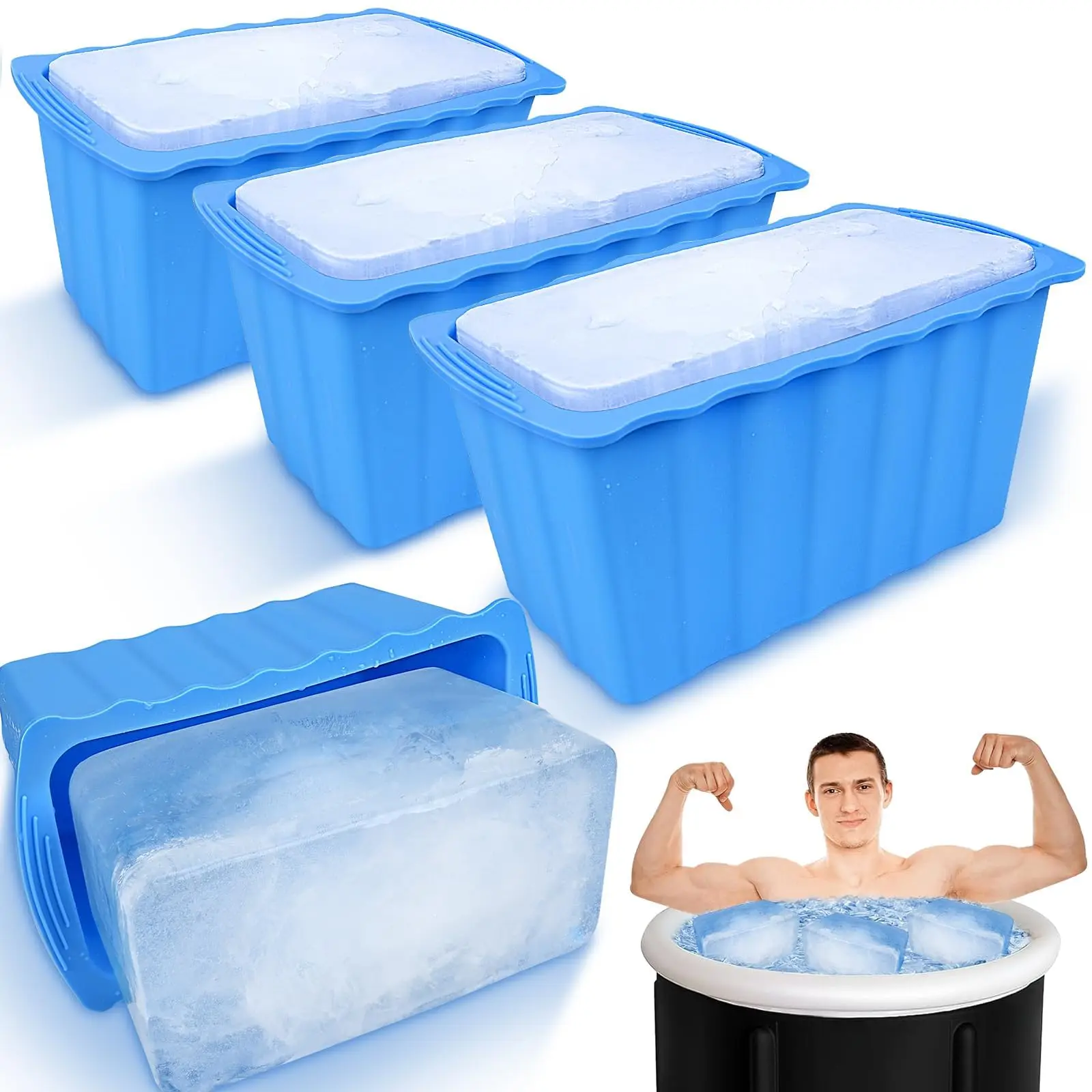 

Extra Large Ice Cube Molds 6.3LB Ice Bath After Exercise Water Chiller Giant Ice Block Molds Silicone Ice Block Maker For Home