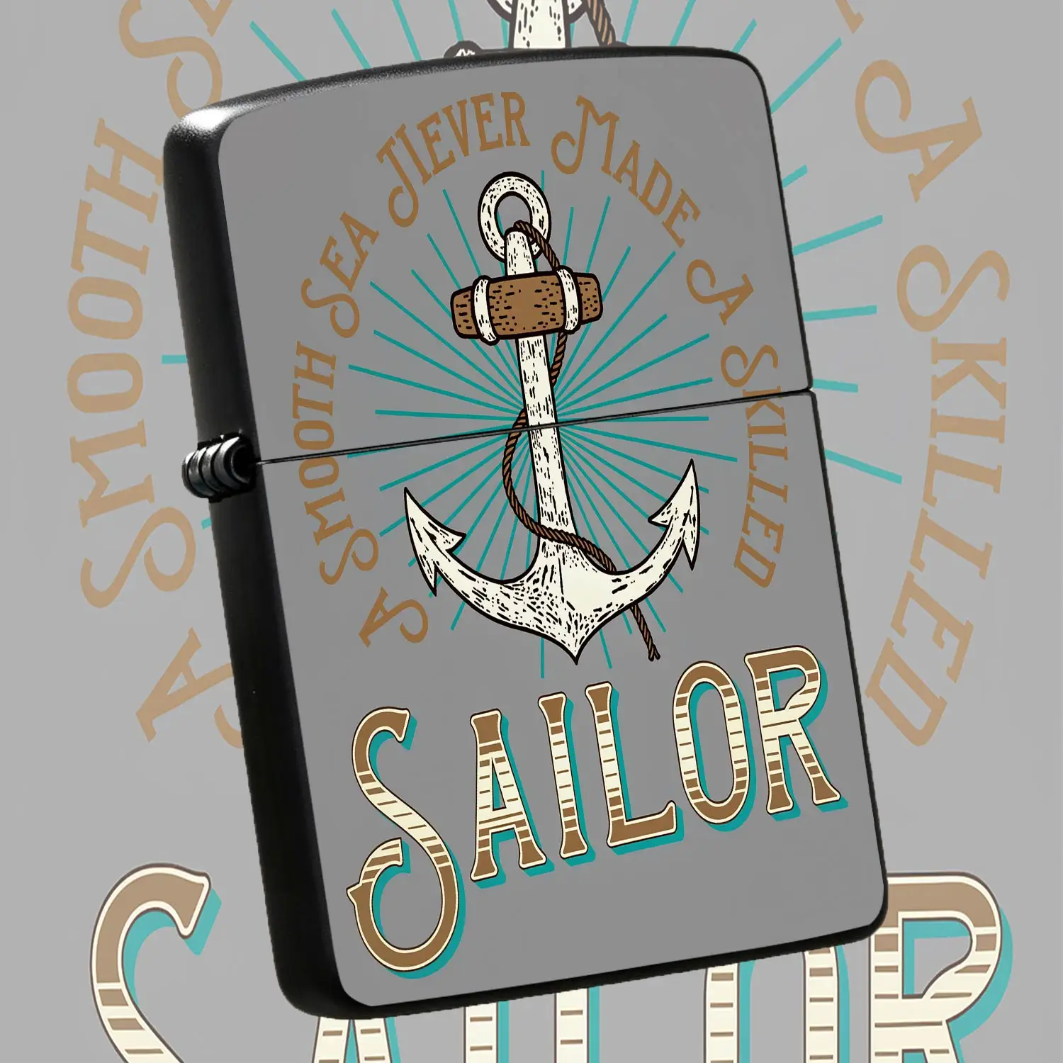 Vintage Nautical Themed Pocket Lighter, Exquisitepattern With Classic Sailing Slogan, Portable Stylish Accessory For Daily Use Outdoor Trip Home Decoration, Thoughtful Unique Creative Gift For Your Friends And Nautical A Humorous And Intere