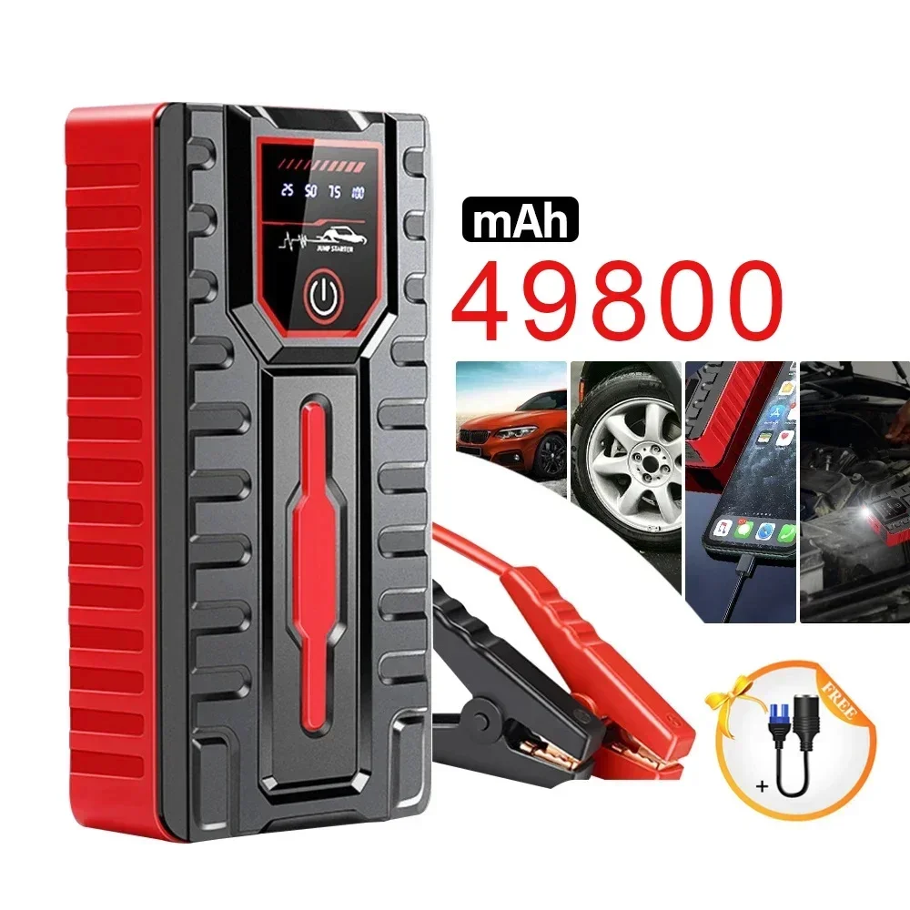 

New Car Jump Starter 49800mAh 12V Portable Emergency Start-up Charger Petrol Car Power Bank Booster Battery Starting Device