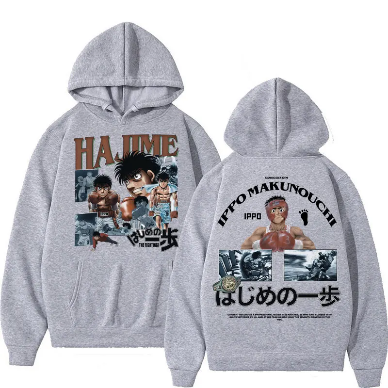 Anime Hajime No Ippo Hoodie Kamogawa Boxing Gym Makunouchi KGB Hip Hop Hoody Sweatshirt Men's Loose Fleece Casual Sportwear Male - view 5