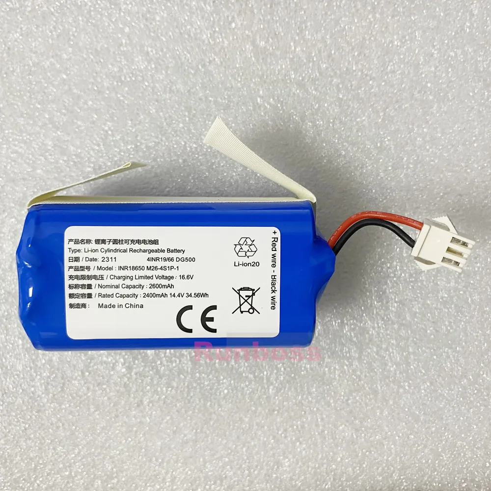 14.4V 36.0Wh INR18650 M26-4S1P BYD Lithium Battery For DEXP MMB-300,Neatsvor X500,X600,Mamibot EXVAC660 EXVAC880 Robotic Parts