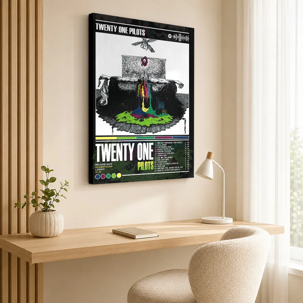 Twenty One Pilots Album Cover Art Canvas Print Poster Custom Photo Retro Music Wall Art for Studio Bedroom Decor Ready to Hang