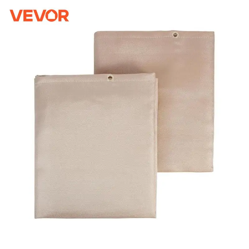 VEVOR Coperta per Saldatura 2 Pacchetti, Coperta per Saldatura 4FTx6FT, Set Coperte Resistenti al Calore 537℃, Copertura per Saldatura in Fibra di Vetro con Isolamento Ignifugo Gommini Metallici