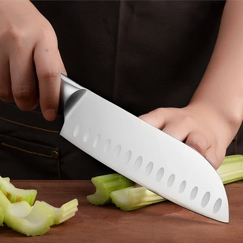 Stainless Steel Chef\'s Meat Cleaver Japanese Style Knife Santoku Knife Household Vegetable Slicing Knife Boning Cleaver