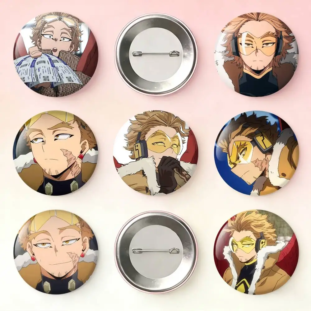 BNHA Hawks M-MHA Badges 25 32 44 58 75 mm Round Fans Collect Friends Gifts Brooch Souvenir