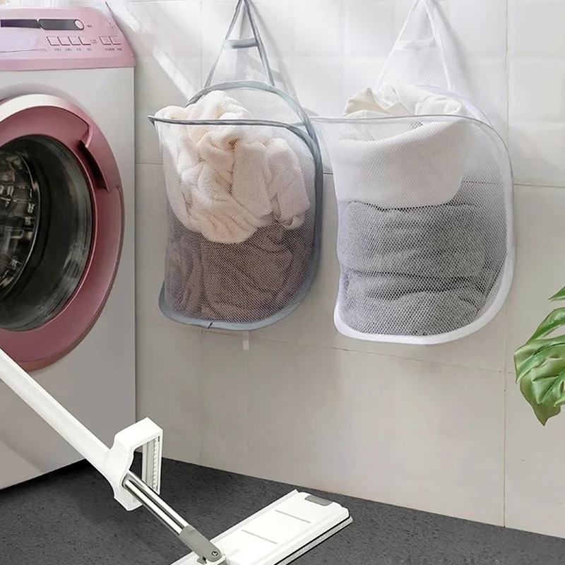 Portable Foldable Breathable Laundry Basket Wall Mounted Dirty Clothes Basket Bathroom Laundry Hamper Laundry Organizer