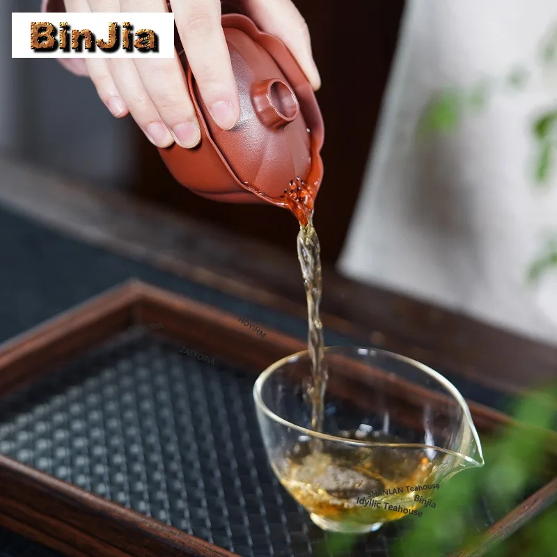 BAEJORIA 130ml Exquisite Yixing Purple Clay Teapots Handmade Linghua Pot Raw Ore Zhu Mud Kettle Zisha Tea Set Cafes Accessories