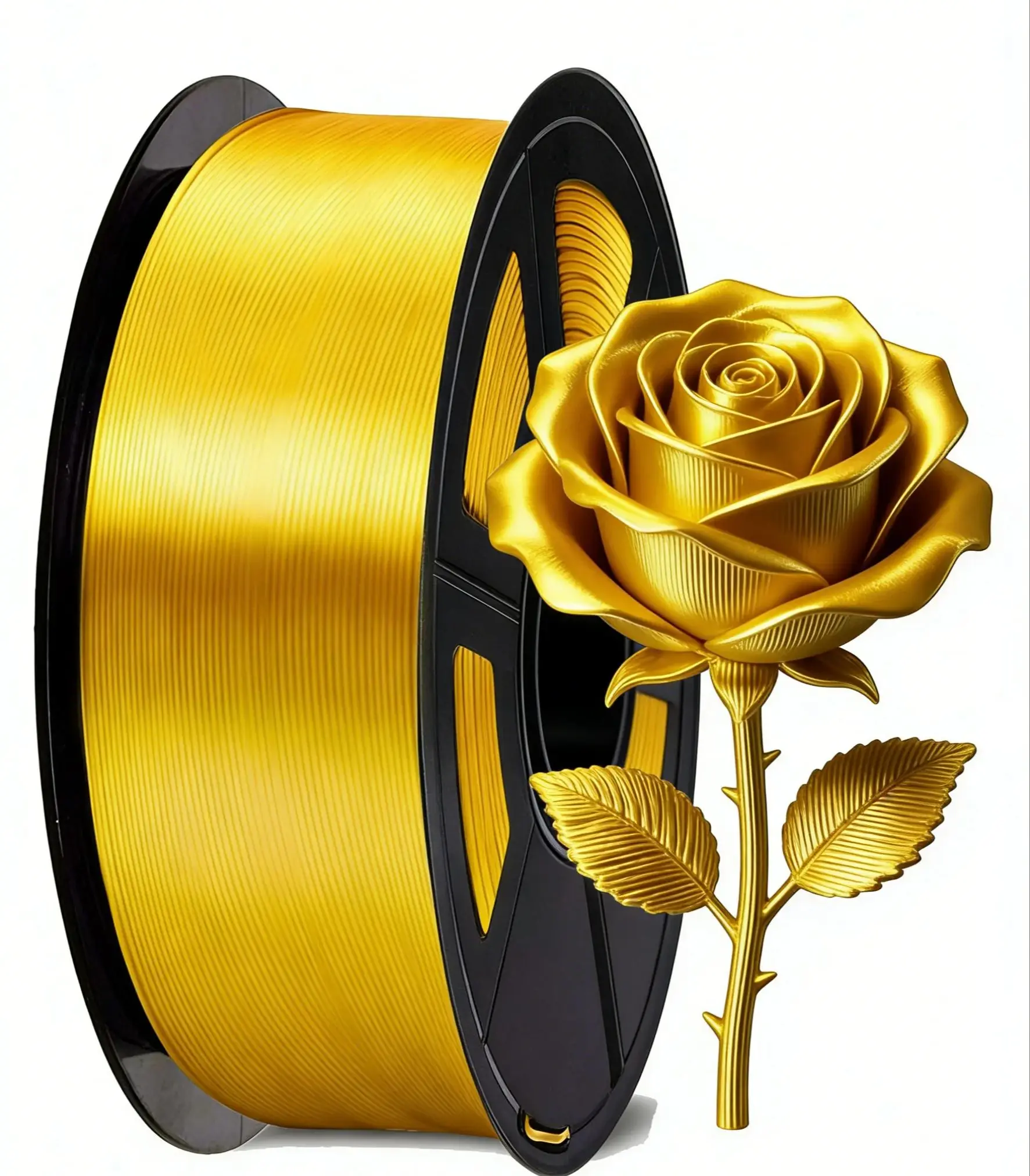 

3D-филамент 1.75 мм, блестящий шелковистый PLA-филамент с гладкой шелковистой поверхностью, точность размеров +/- 0.02 мм, цвет шелковистое золото