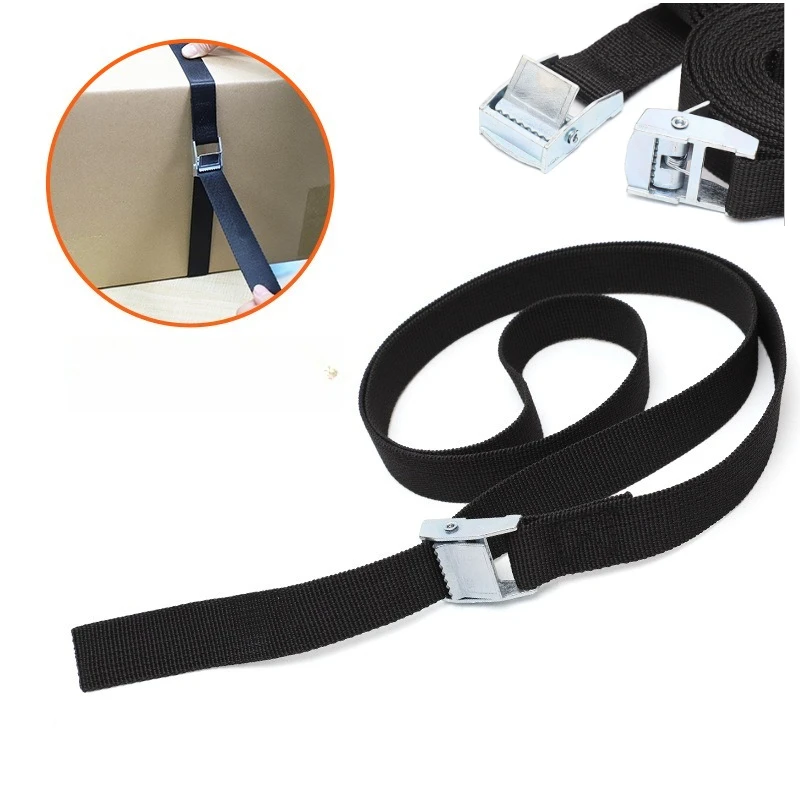 

1/3pc 2M Buckle Tie-Down Belt Cargo Straps for Car Motorcycle Bike with Metal Buckle Tow Rope Strong Ratchet Belt Luggage Bag