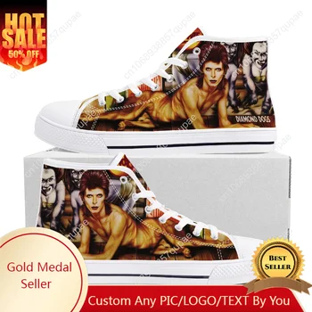D-Davids Rock Star Zapatillas altas para hombre, mujer, adolescente, zapatillas de lona con lazo en B de alta calidad, zapatos informales para parejas, zapatos personalizados