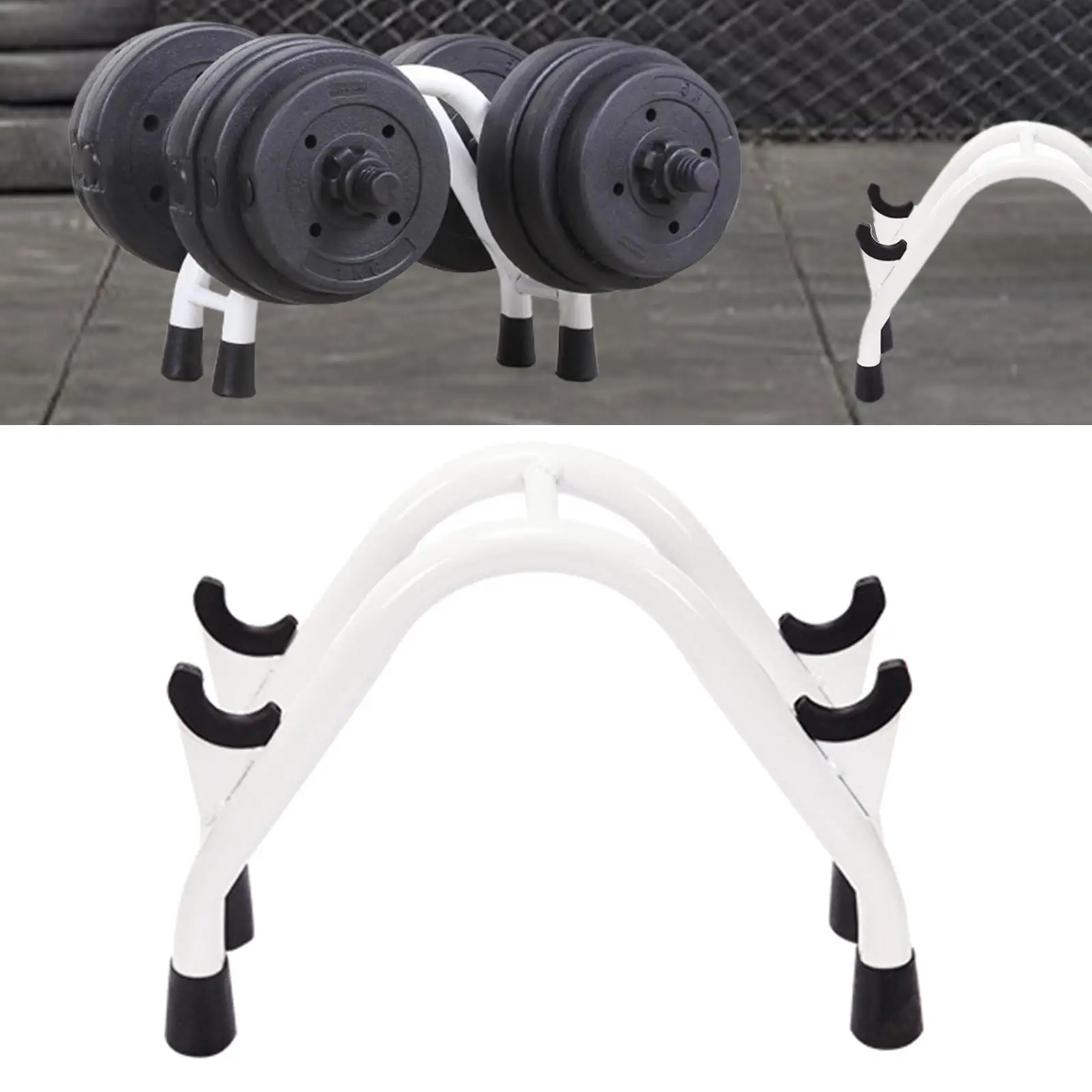 Compact Iron Dumbbell Rack Vertical Weights Stand Small Footprint Storage Shelf for Home Gym Corner or Sofa Side