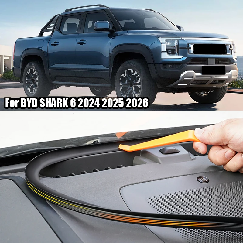 For BYD SHARK 6 2024 2025 Car center console instrument panel sound insulation sealing strip front windshield gap plug strip