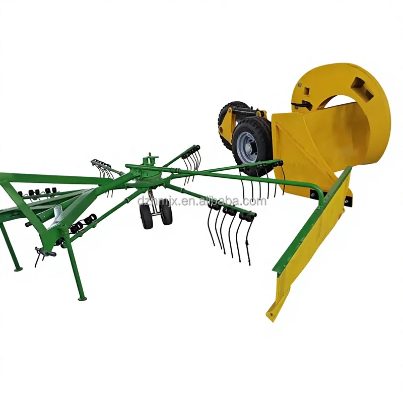 Tractor PTO Rotary Hay Rake 80-100HP Bearing Core Components High Productivity Wheat Rice Straw Gathering Farm Equipment