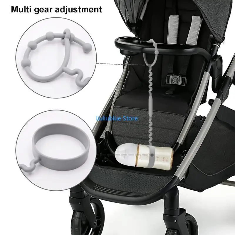

Keep Bottles & Sippys Cups Off The Floor with Sippys Cup Strap Silicone Bottle Bungee for High Chair Stroller 62CF