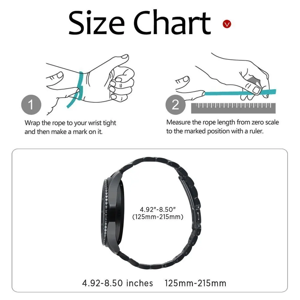 Ремешок из нержавеющей стали 22 мм 20 мм для Amazfit Bip 6/Bip 5/Bip 3/S/U/Balance 2/Balance/GTR 4 3 2/GTS 4 3 2, браслет-браслет