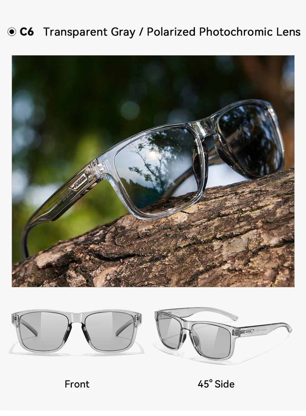 KDEAM XXL-Größe, polarisierte Sonnenbrille für Herren, Outdoor-Sportbrille, Gesamtbreite 155 mm, extra große Sonnenbrille – Detail 10
