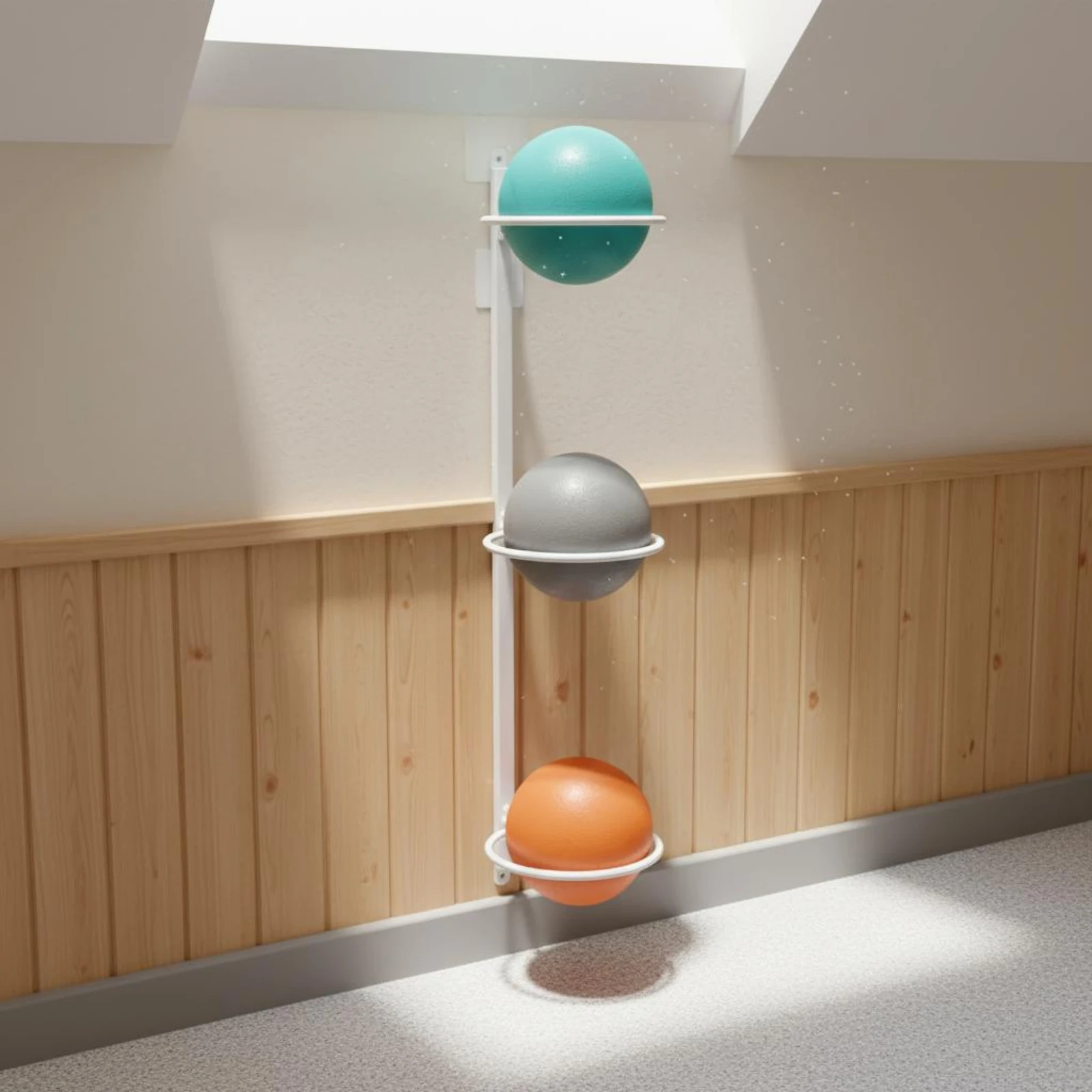 No-Drill Ball Holder Easy to Install Indoor Ball Storage Rack Basketball Display Rack Space Saving Multi-Purpose for Children