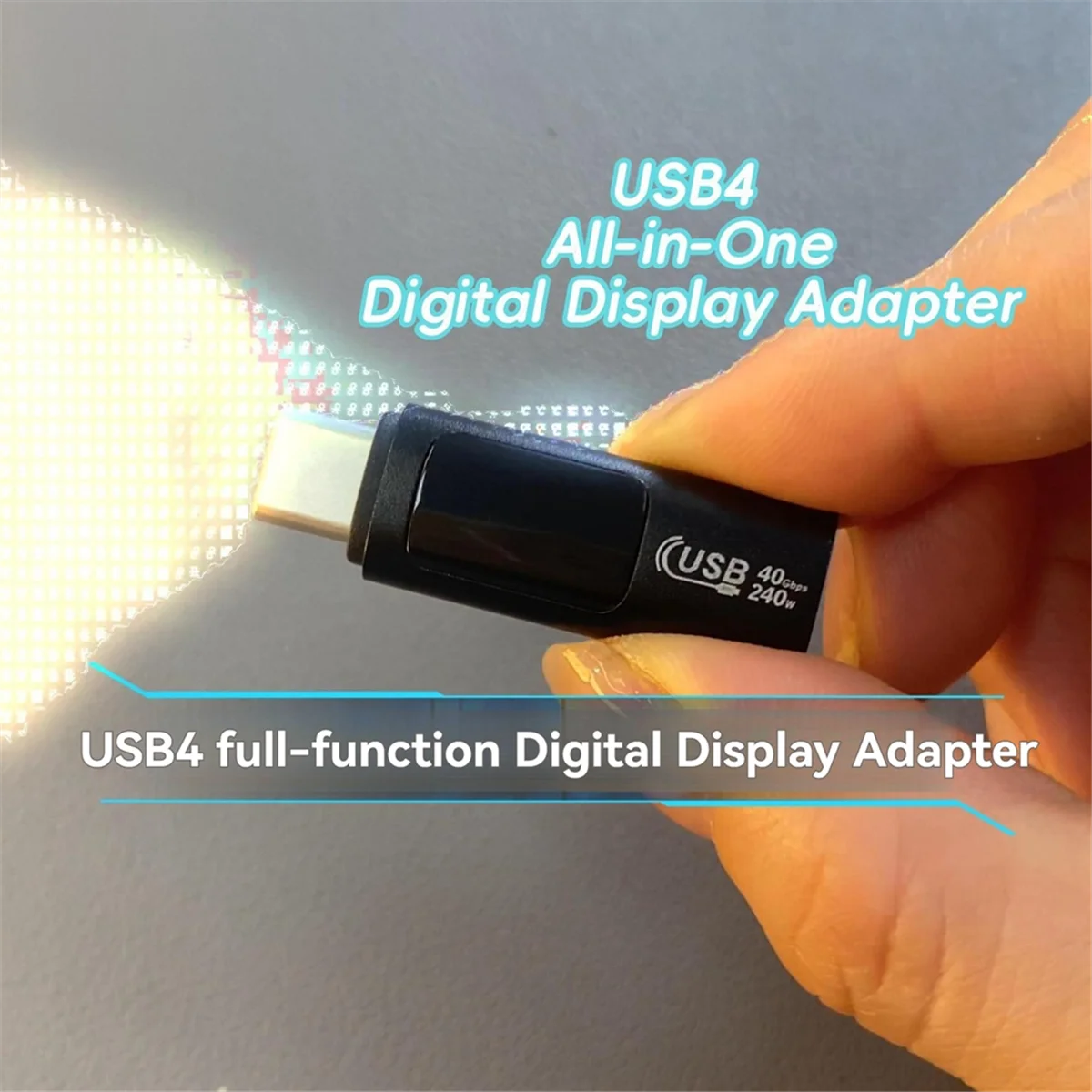 

Адаптер OTG для передачи данных USB C стандарта USB Type-C, 40 Гбит/с, 240 Вт, с цифровым дисплеем, серый