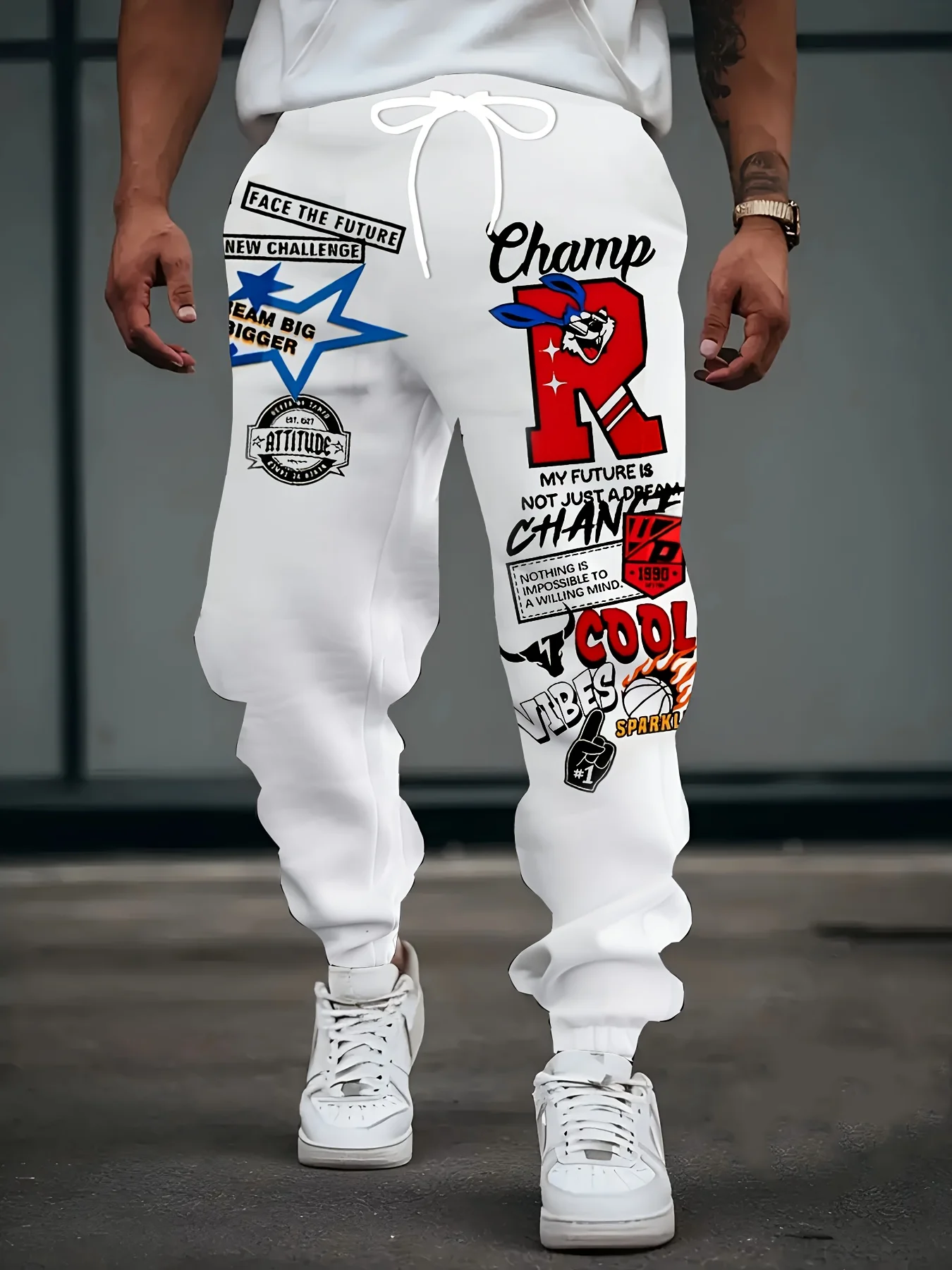

The new men's trousers for Spring and Autumn 2025 are casual and fashionable with letter-printed streetwear