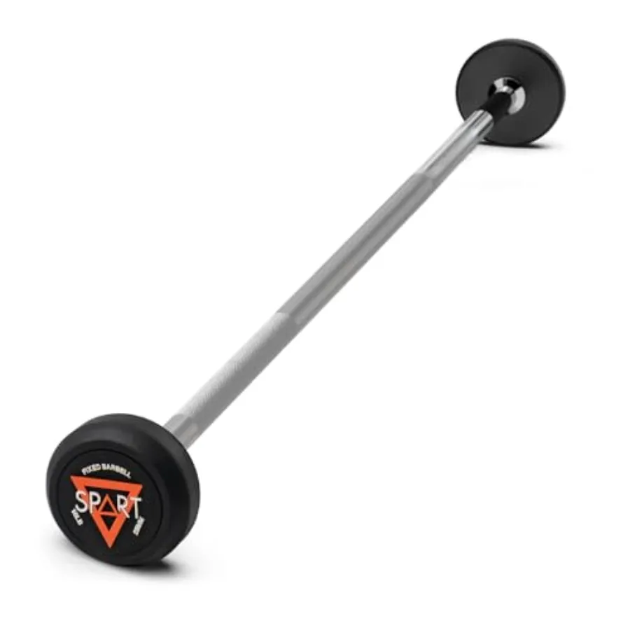 

Rubber Coated Fixed Barbell Pre-Loaded Weights Straight Solid Steel Barbells Weighted Bar for Weightlifting Exercise Bodybuildi