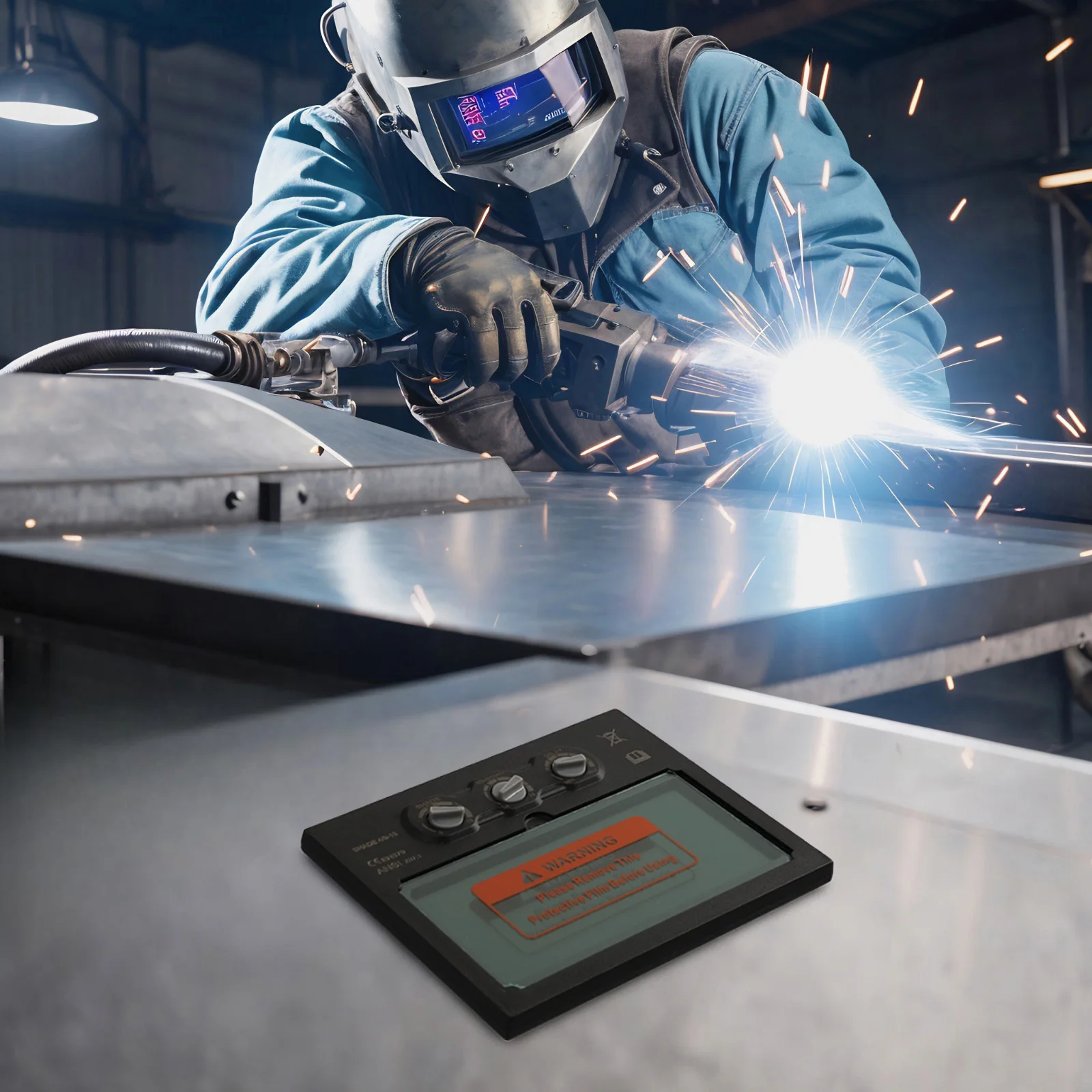 Filtro per saldatura industriale di alta qualità 1 PC LCD 110 mm * 90 mm Dimmer automatico con funzione di impostazione del livello manuale